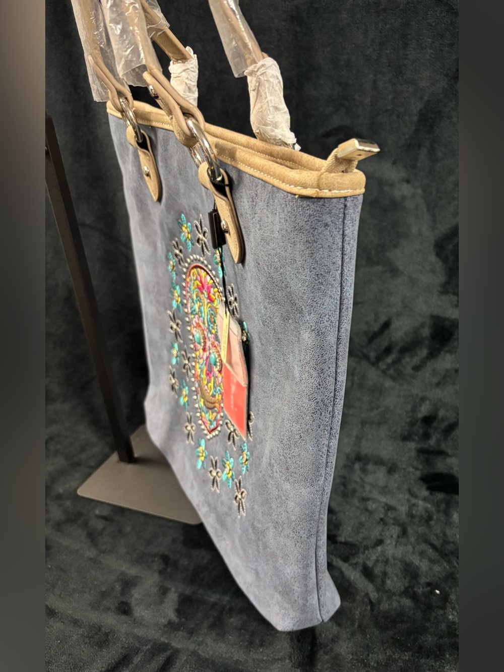 Montana West Sugar Skull Embroidered Tote Bag NWT Western Bling - Picture 4 of 16